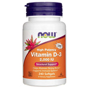 NOW FOODS vitaminas D3 2000 TV – 240 kapsulių