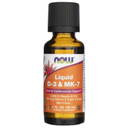 NOW FOODS skystas vitaminas D-3 ir K2 MK-7 – 30 ml
