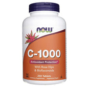 NOW FOODS vitaminas C-1000 su erškėtuogėmis ir bioflavonoidais – 250 tablečių