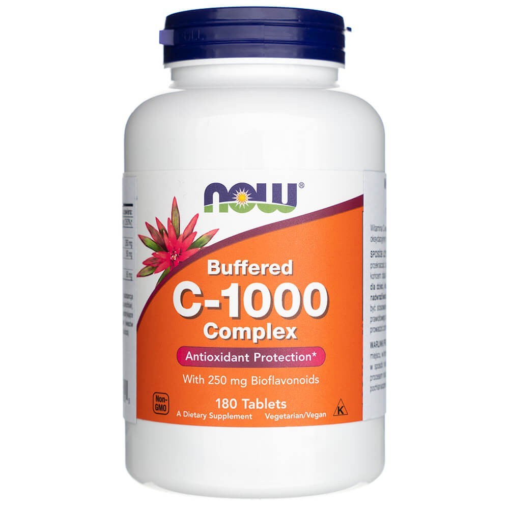 NOW FOODS vitamino C-1000 kompleksas, buferinis – 180 tablečių
