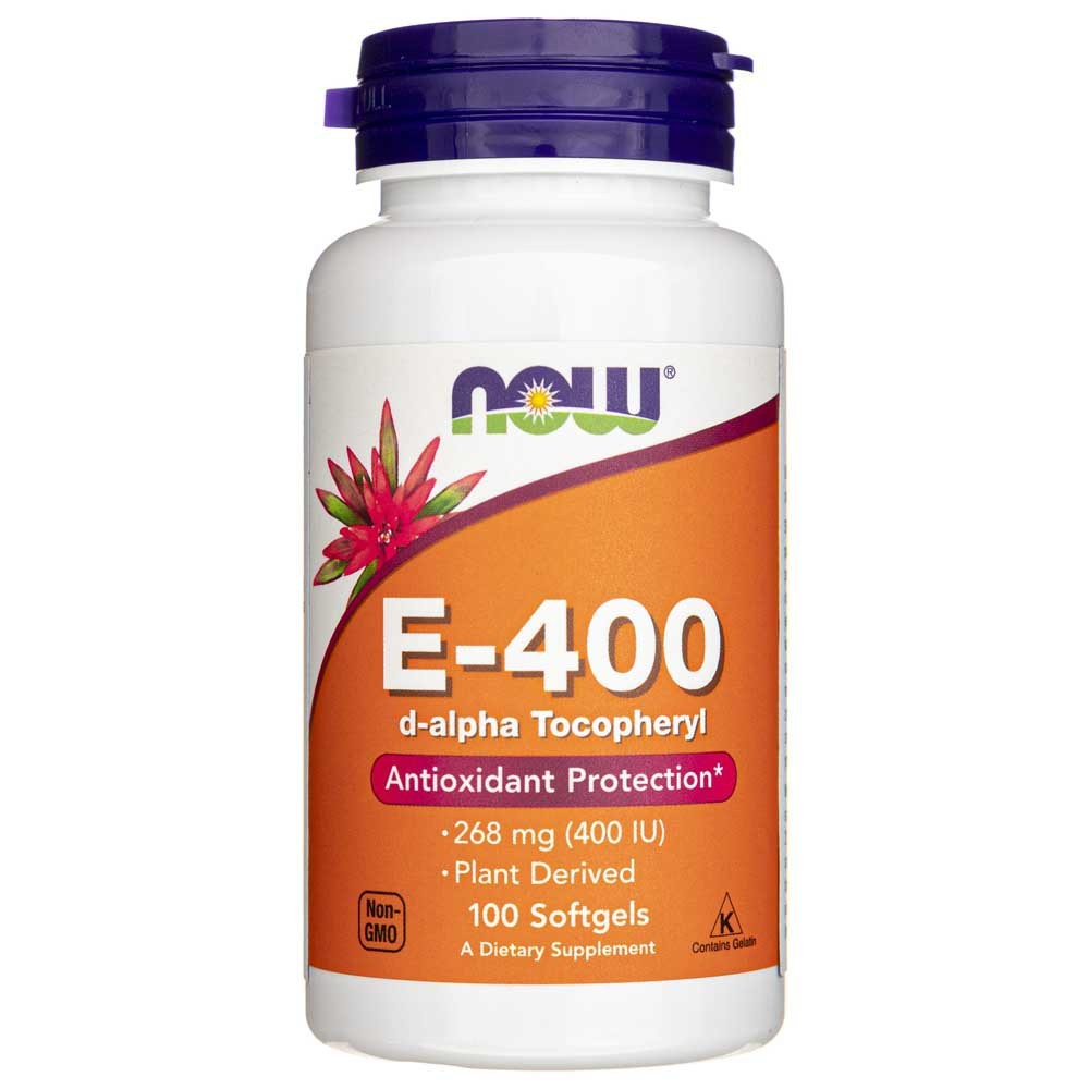 NOW FOODS vitaminas E-400, D-alfa tokoferilas – 100 kapsulių