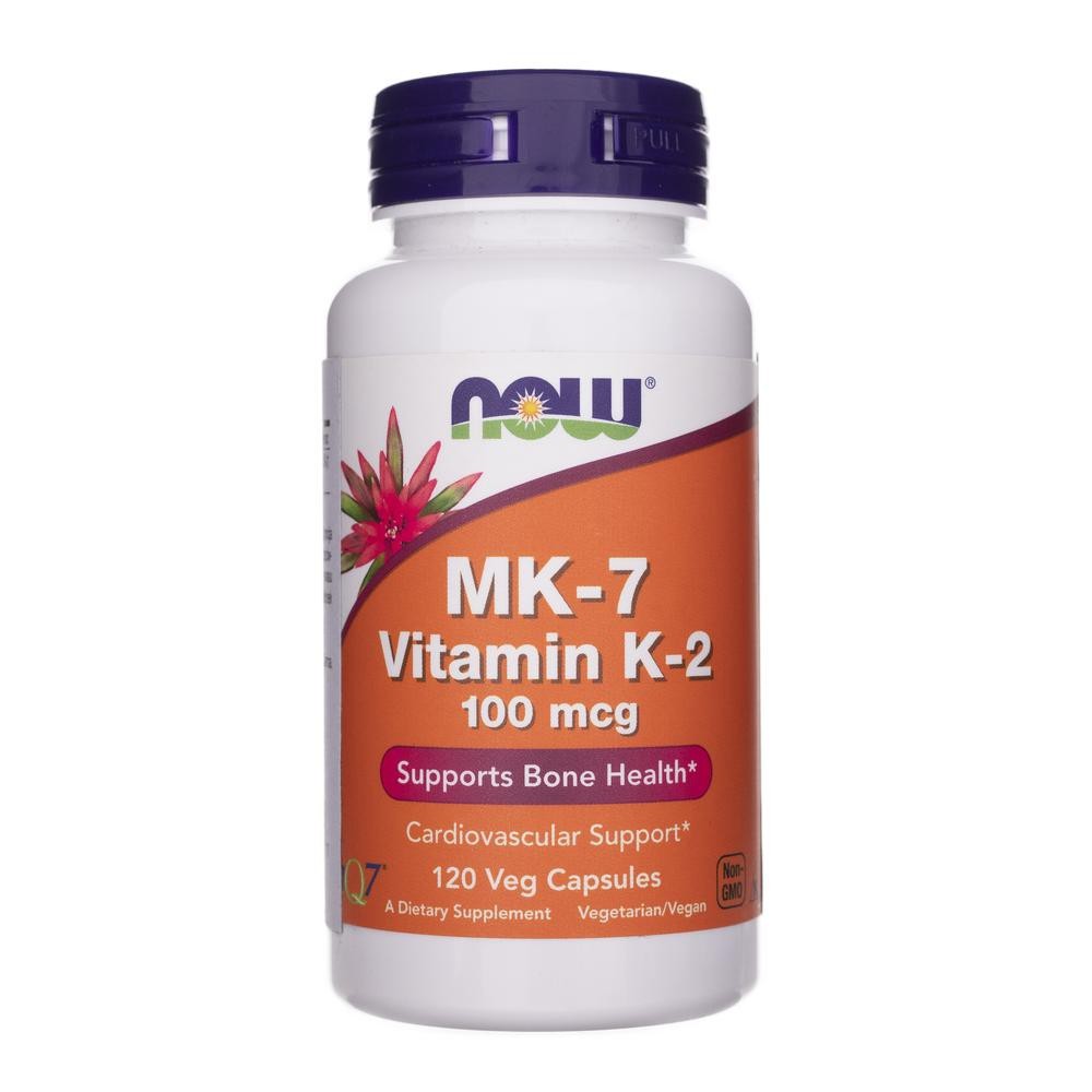 NOW FOODS vitaminas K2 MK-7 100 mcg – 120 kapsulių