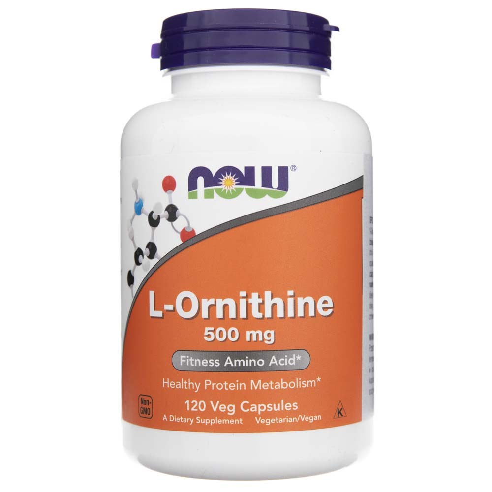 NOW FOODS L-ornitinas 500 mg – 120 kapsulių