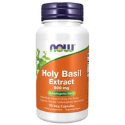 NOW FOODS tulsi lapų ekstraktas 500 mg (šventasis bazilikas) – 90 kapsulių