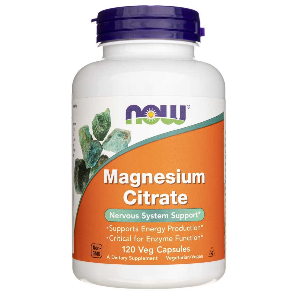 NOW FOODS magnio citratas 400 mg – 120 kapsulių