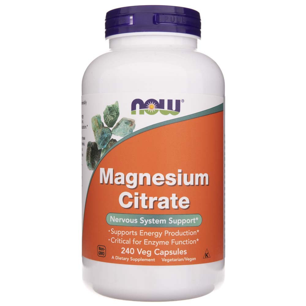 NOW FOODS magnio citratas 400 mg – 240 kapsulių