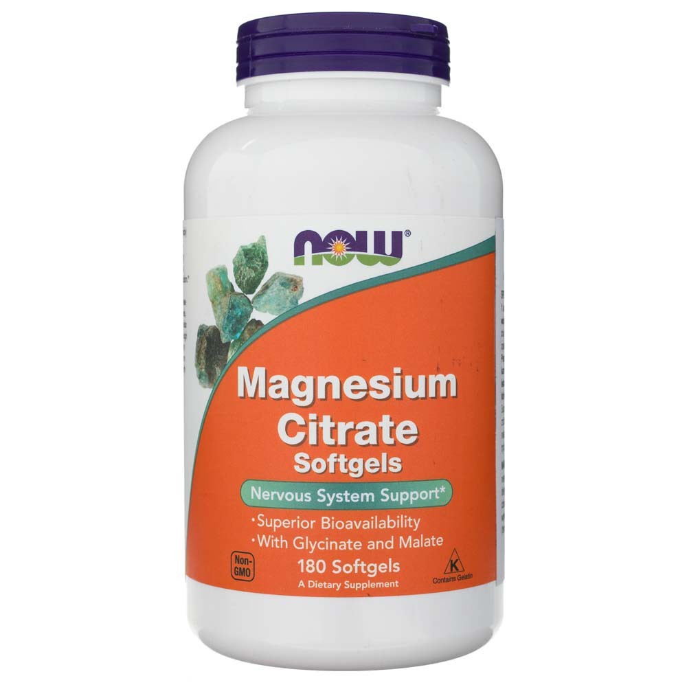 NOW FOODS magnio citratas – 180 kapsulių