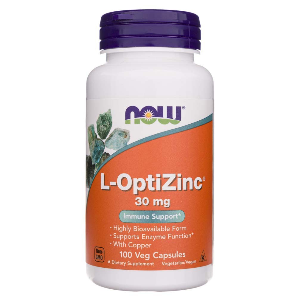 NOW FOODS L-OptiZinc 30 mg – 100 kapsulių