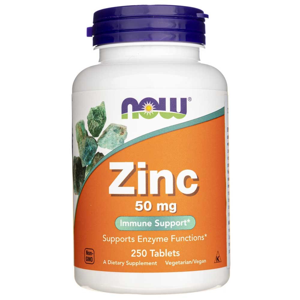 NOW FOODS cinkas 50 mg – 250 tablečių