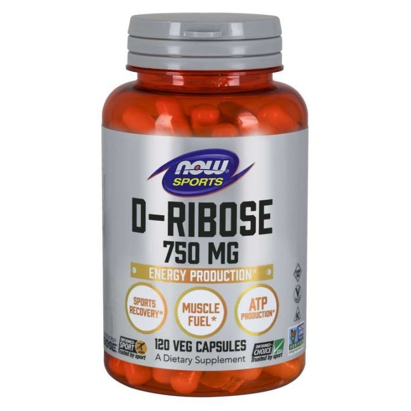 NOW FOODS D-ribozė 750 mg – 120 kapsulių