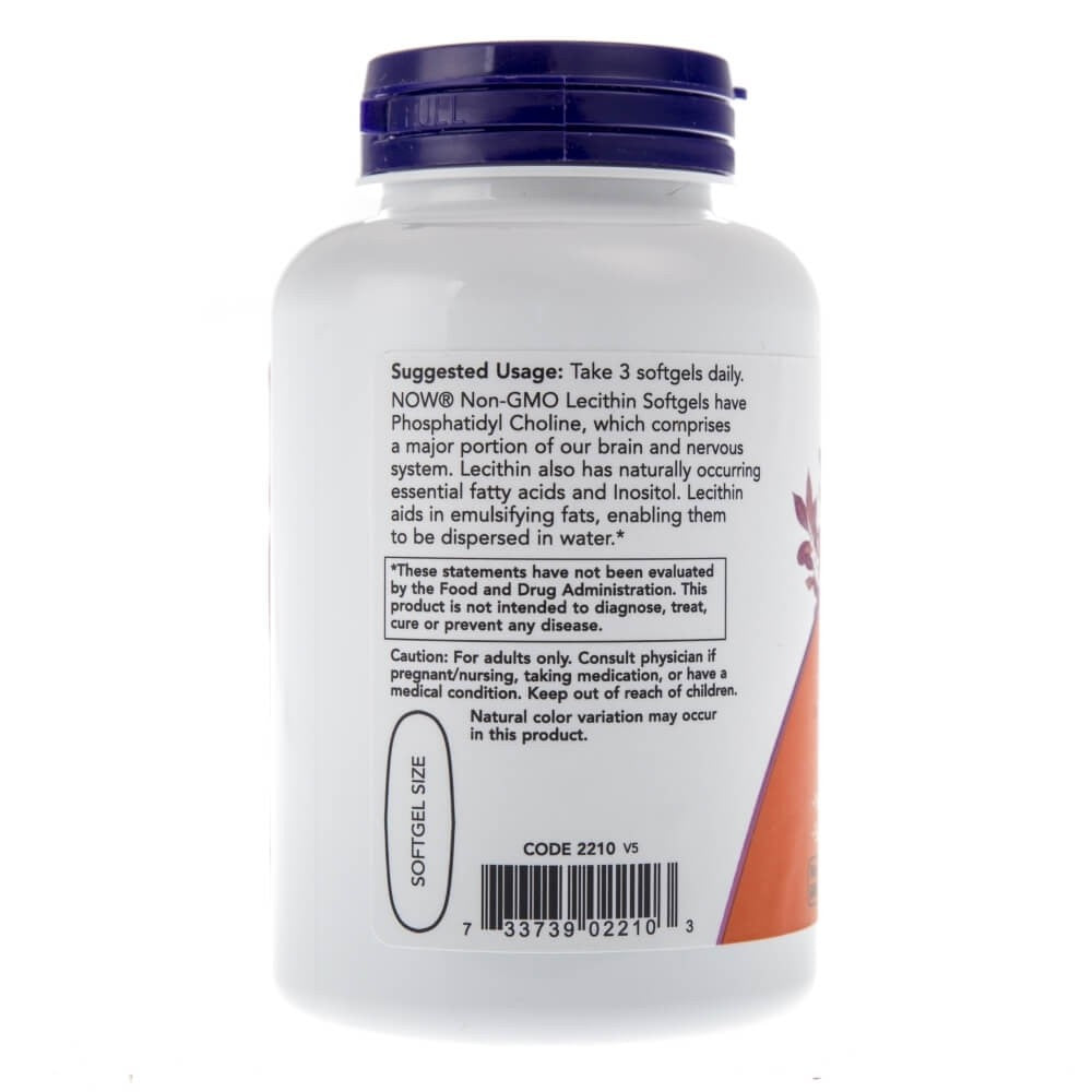 NOW FOODS lecitinas be GMO 1200 mg – 100 kapsulių