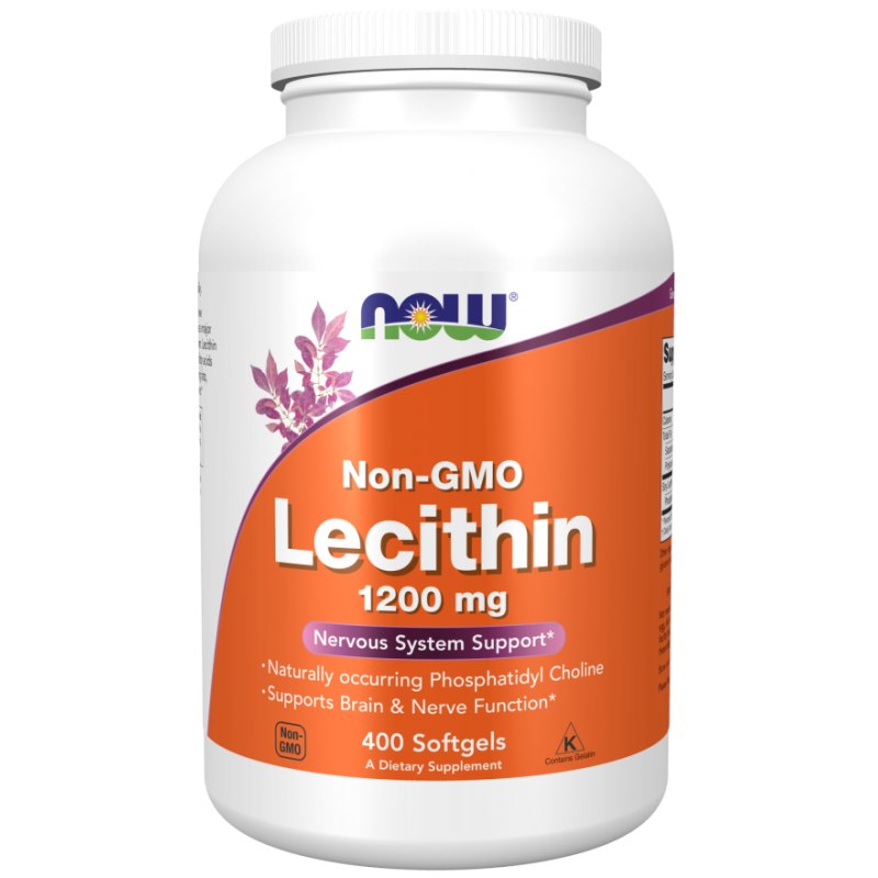 NOW FOODS lecitinas (ne GMO lecitinas) 1200 mg – 400 kapsulių