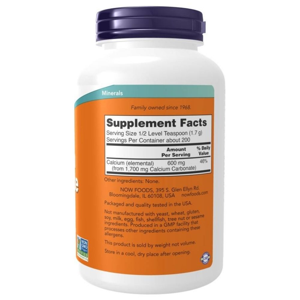 NOW FOODS kalcis (kalcio karbonatas) 600 mg - 340 g