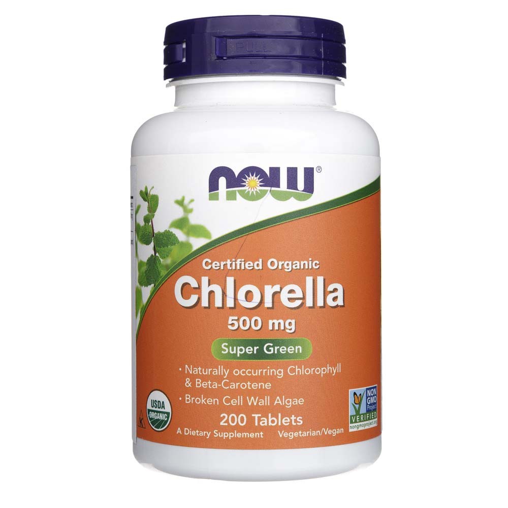 NOW FOODS ekologiška chlorelė 500 mg – 200 tablečių