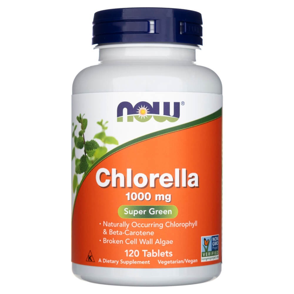 NOW FOODS chlorella 1000 mg – 120 tablečių