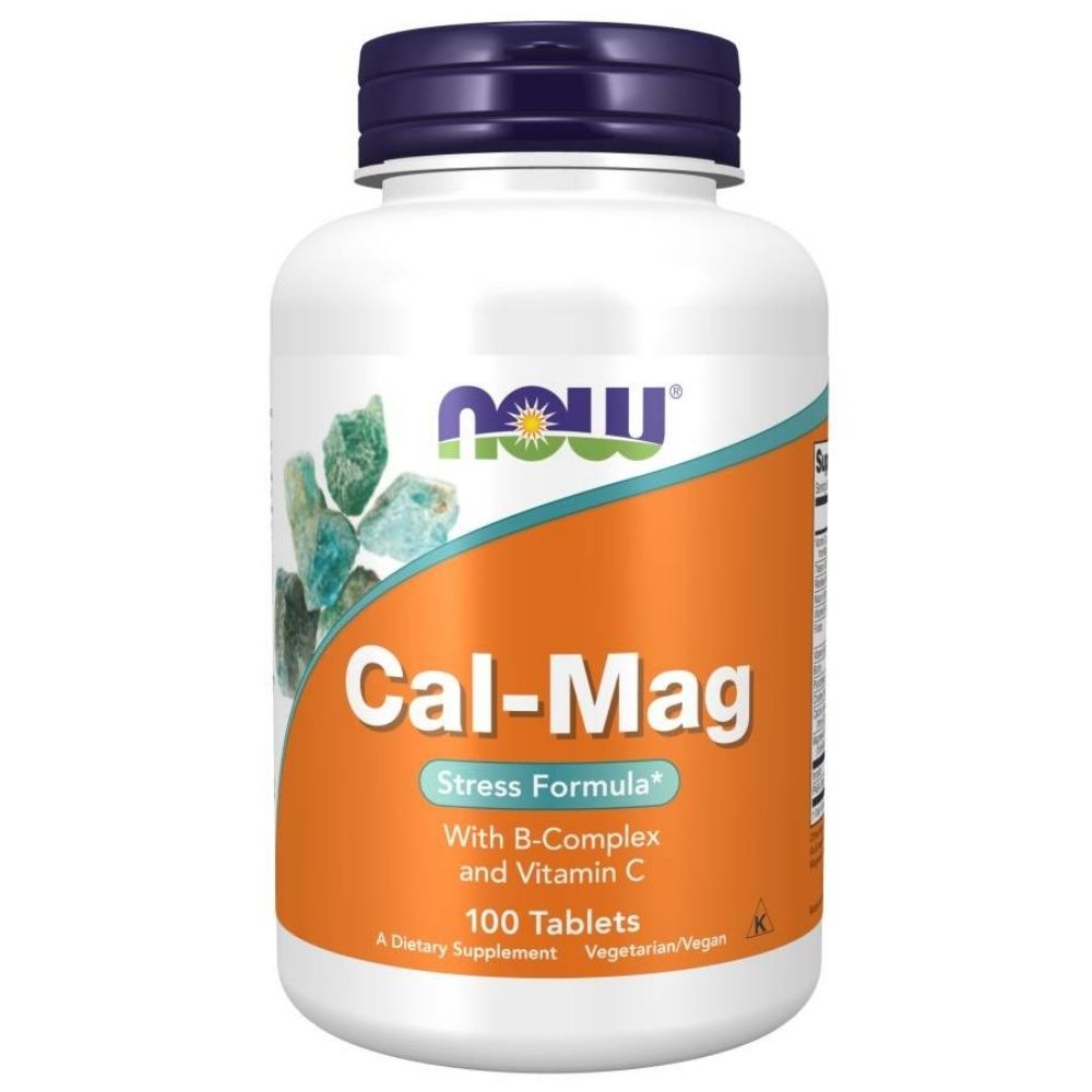 NOW FOODS Cal-Mag Stress Formula nuo streso kalcis, magnis, vitaminai B – 100 tablečių