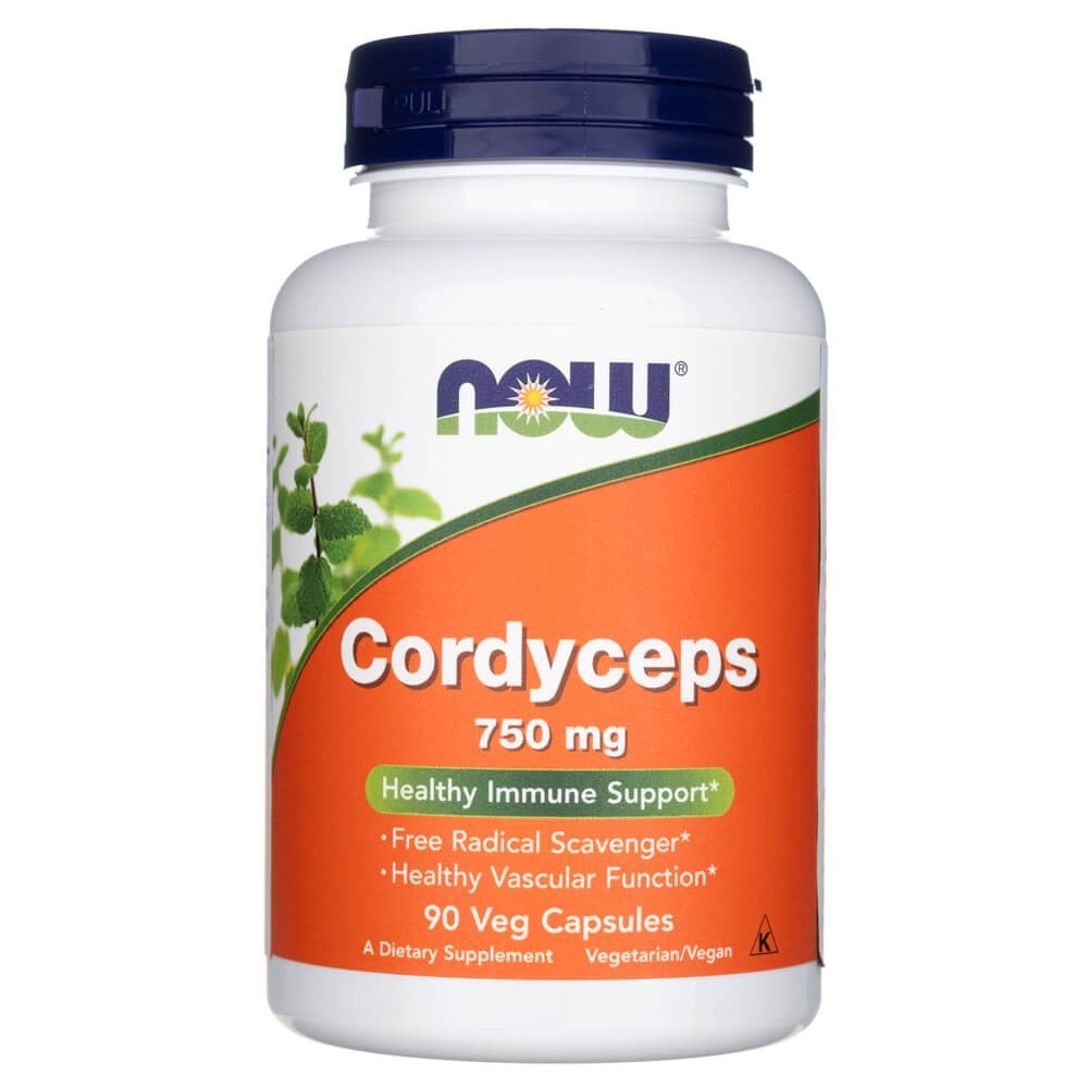 NOW FOODS kordicepsas 750 mg – 90 kapsulių
