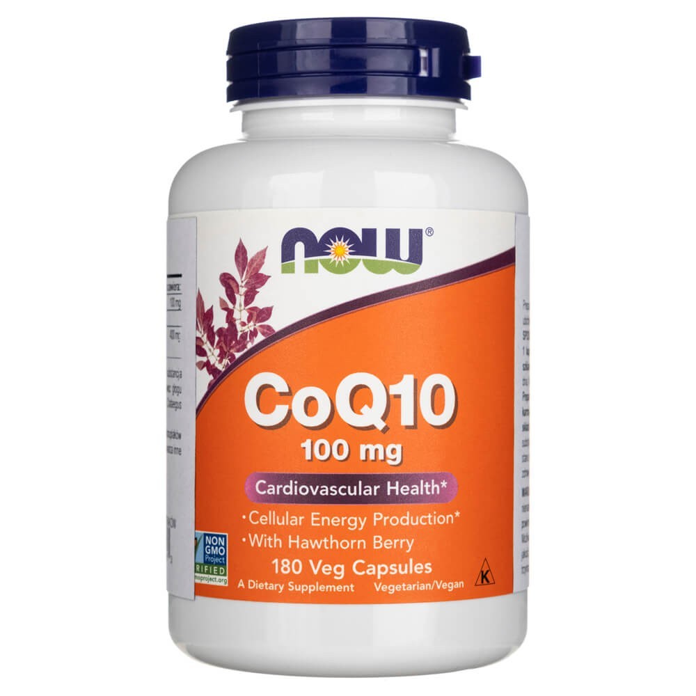 NOW FOODS CoQ10 100 mg su gudobelės uogomis – 180 kapsulių