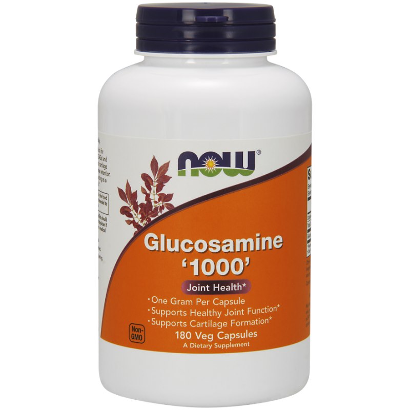 NOW FOODS gliukozaminas HCl 1000 mg – 180 kapsulių