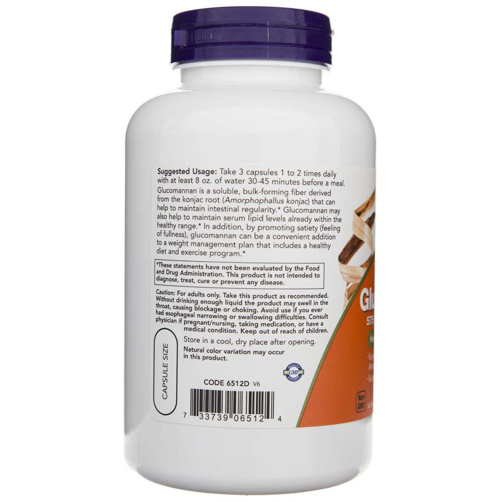 NOW FOODS gliukomananas 575 mg – 180 kapsulių