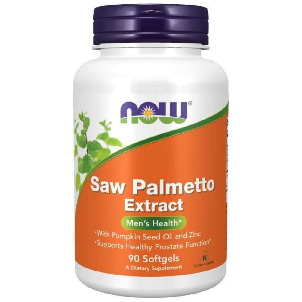 NOW FOODS Saw Palmetto 80 mg su cinku ir moliūgų sėklomis – 90 kapsulių