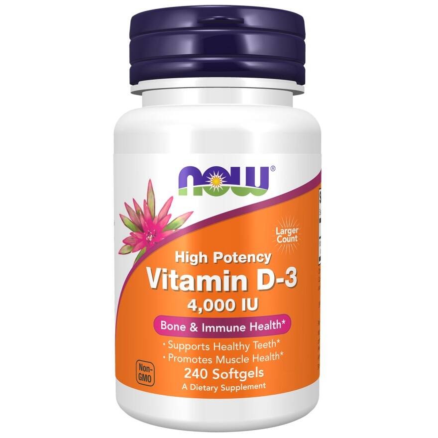 NOW FOODS vitaminas D3 4000 TV – 240 kapsulių