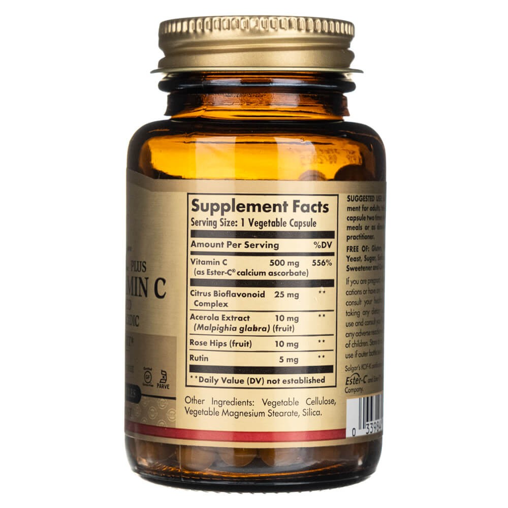 SOLGAR Ester-C ir vitaminas C 500 mg – 50 kapsulių