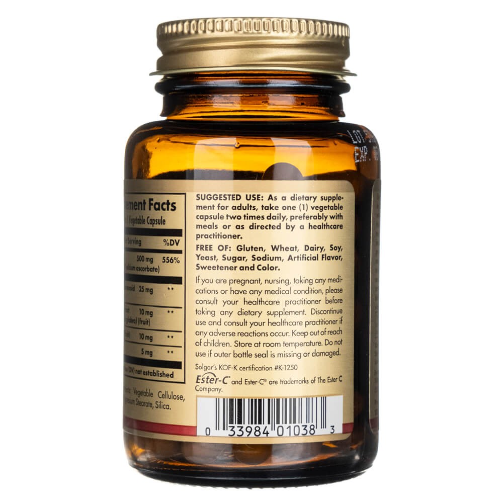 SOLGAR Ester-C ir vitaminas C 500 mg – 50 kapsulių