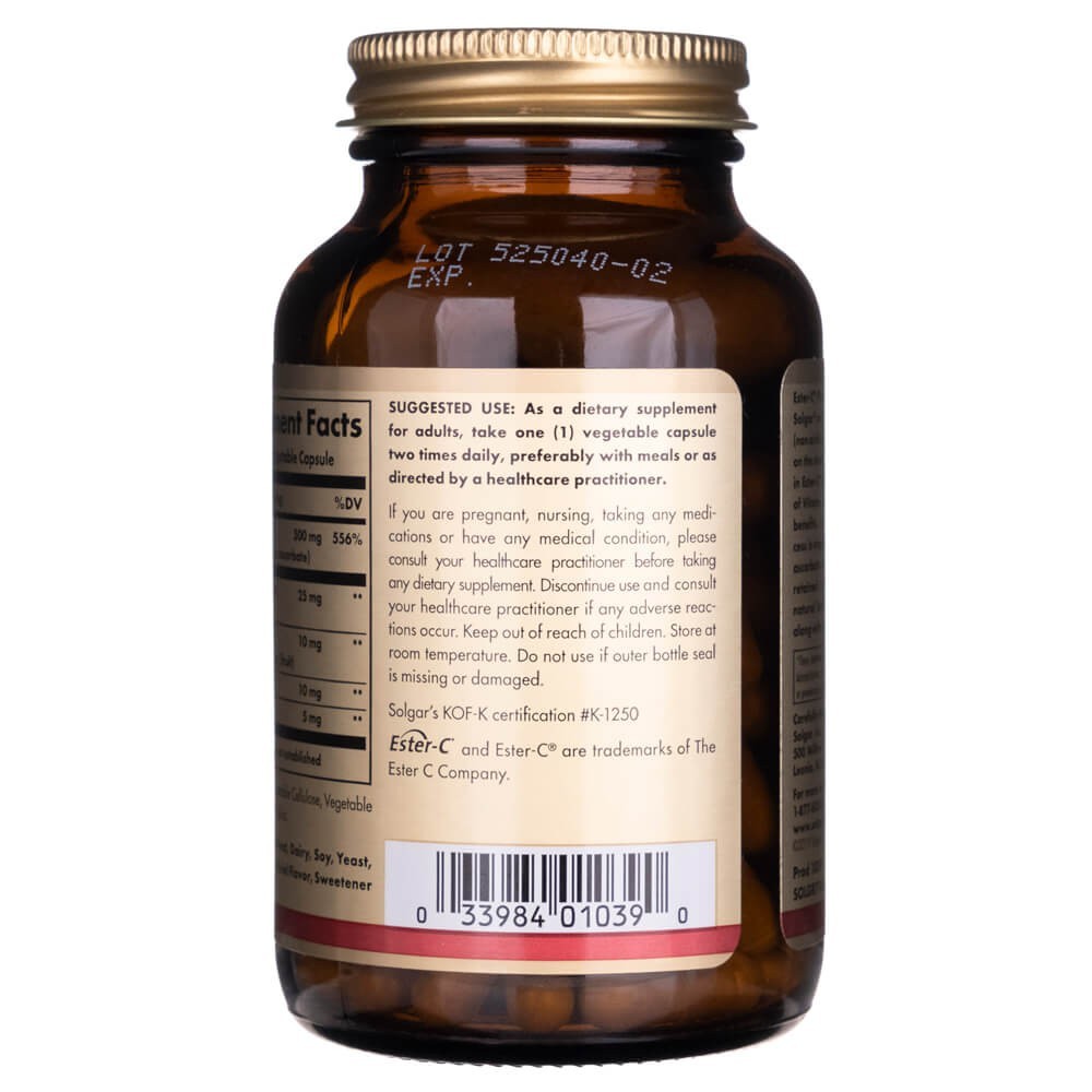 SOLGAR Ester-C ir vitaminas C 500 mg – 100 kapsulių