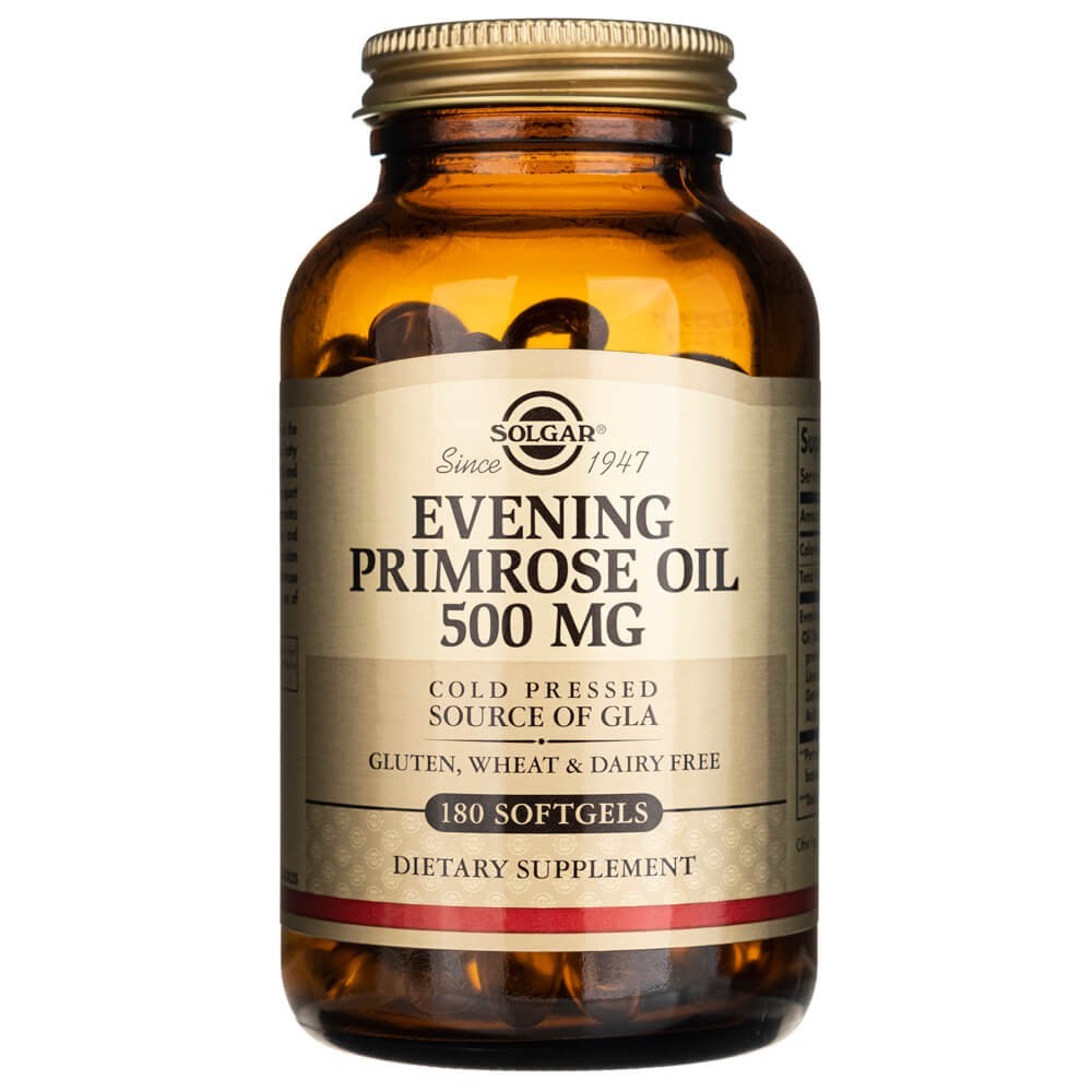 SOLGAR nakvišų aliejus 500 mg – 180 kapsulių