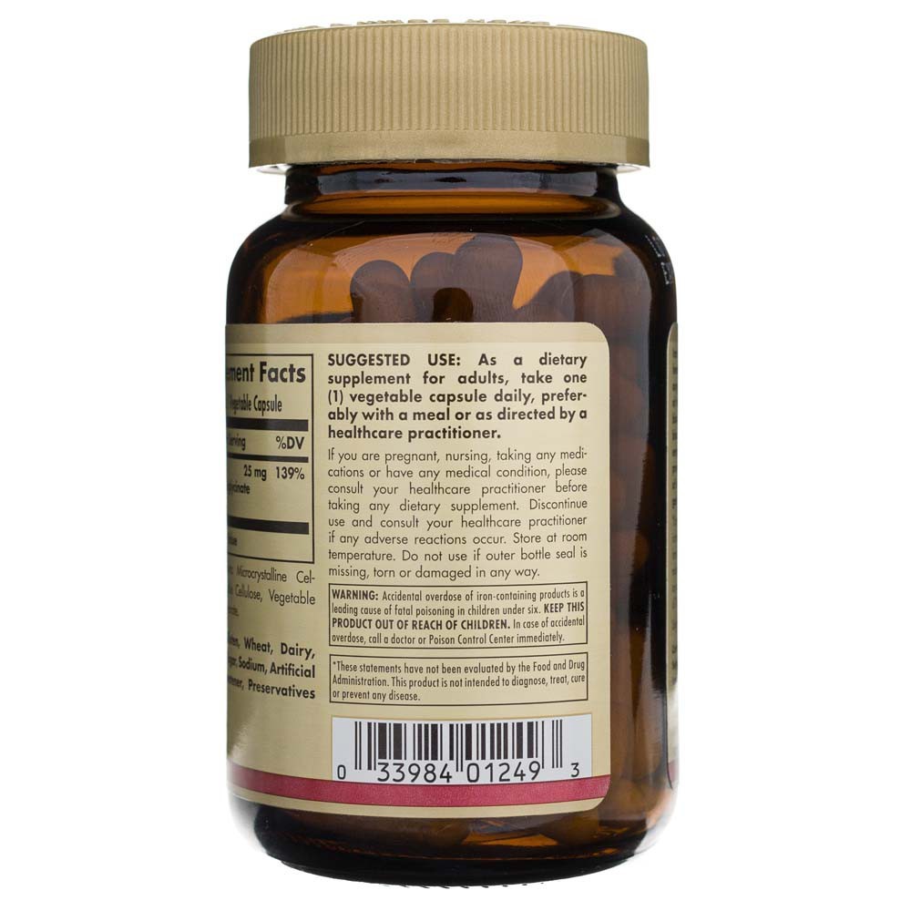 SOLGAR Gentle Iron geležis 20 mg – 90 kapsulių