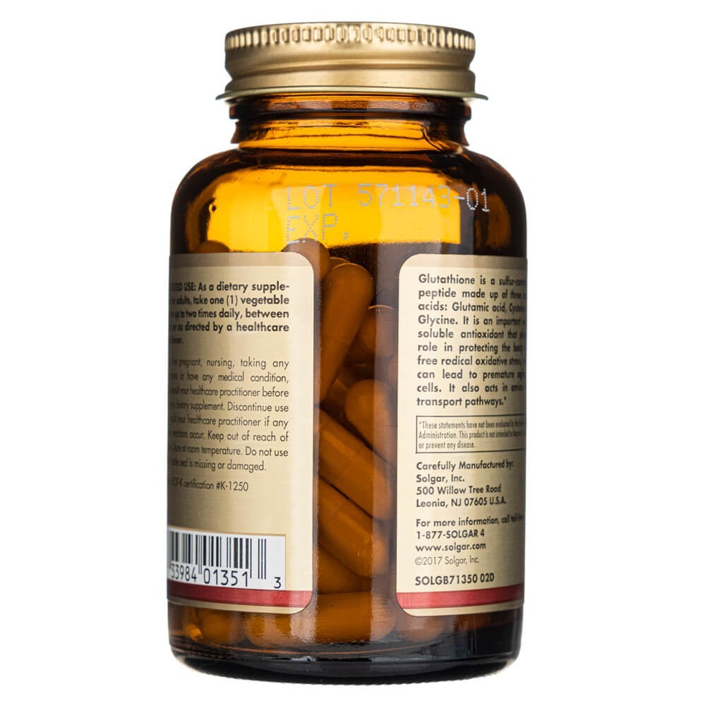 SOLGAR redukuotas L-glutationas 250 mg – 60 kapsulių