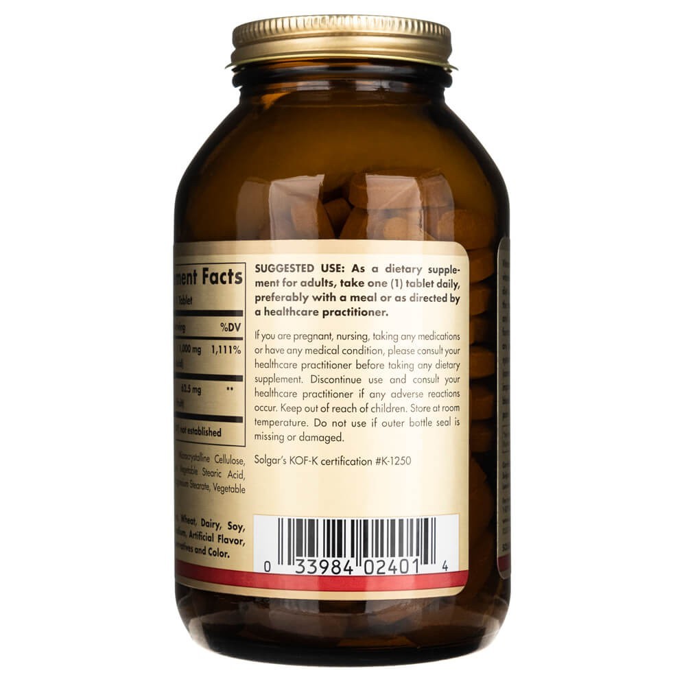 SOLGAR vitaminas C 1000 mg su erškėtuogėmis – 250 tablečių