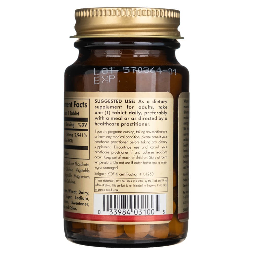 SOLGAR vitaminas B6 50 mg – 100 tablečių