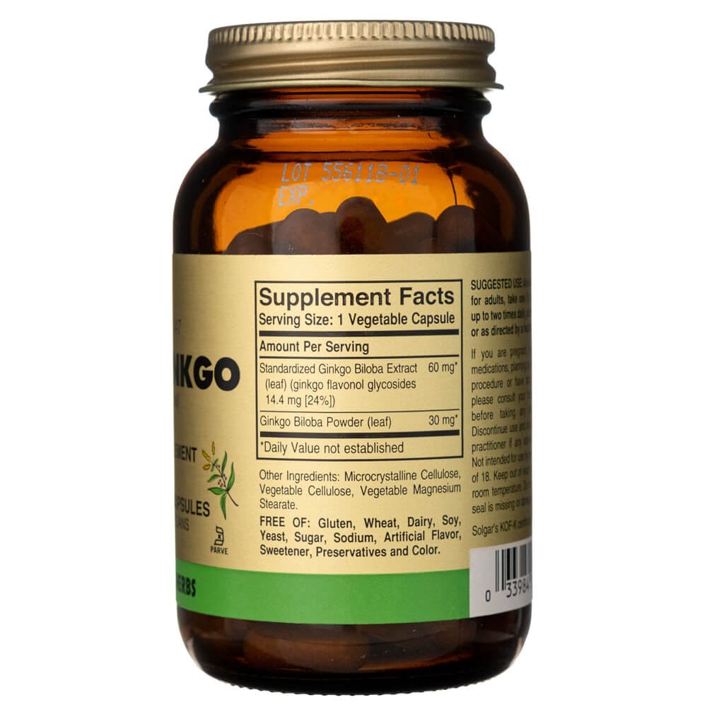 SOLGAR Super Ginkgo – 120 kapsulių