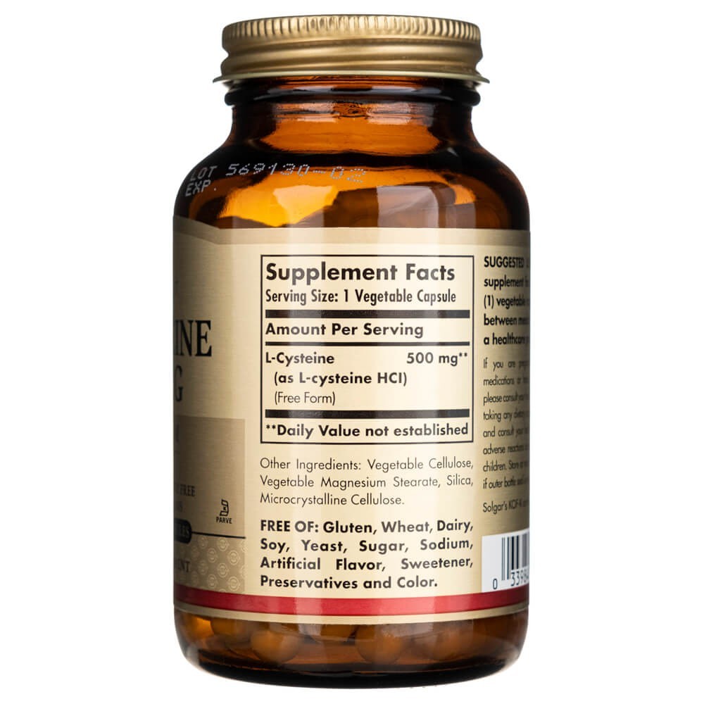 SOLGAR L-cisteinas 500 mg mg – 90 kapsulių