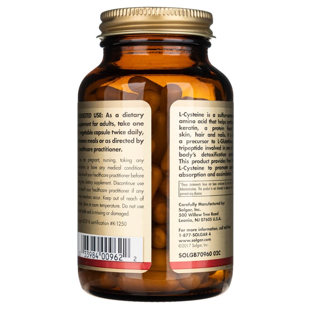 SOLGAR L-cisteinas 500 mg mg – 90 kapsulių
