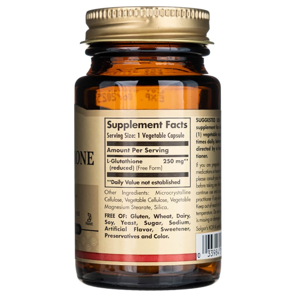 SOLGAR sumažintas L-glutationas 250 mg – 30 kapsulių