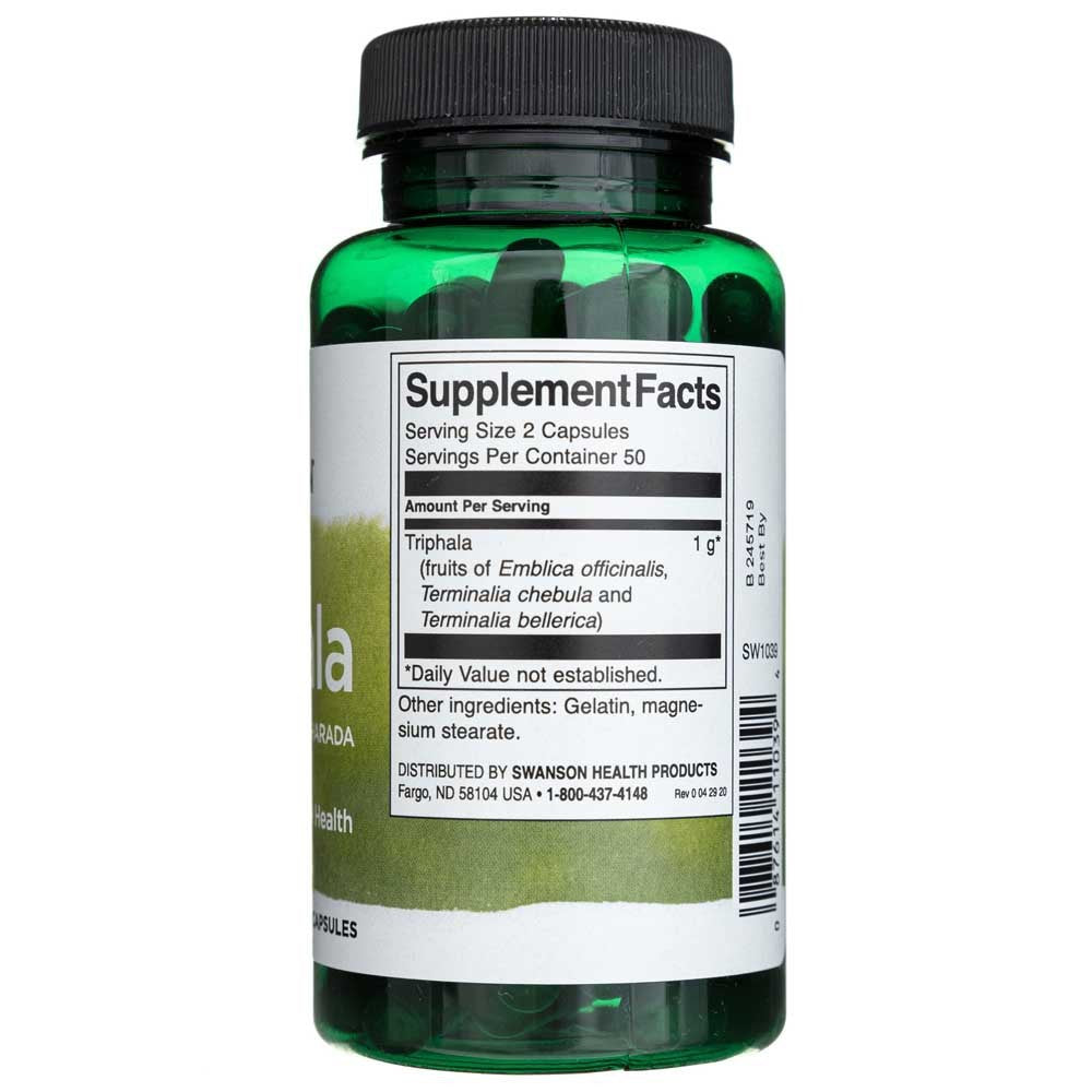 SWANSON trifala su amla, behada ir harada 500 mg – 100 kapsulių