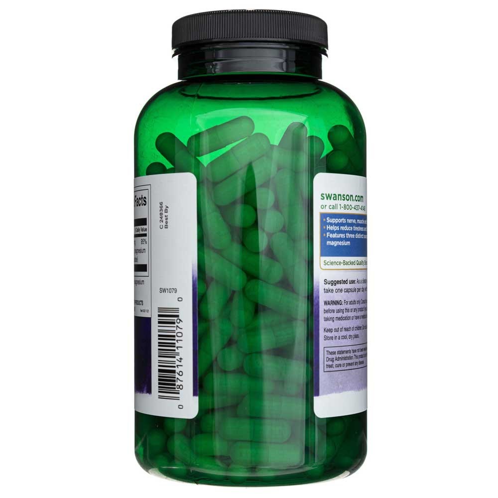 SWANSON trigubo magnio kompleksas 400 mg – 300 kapsulių