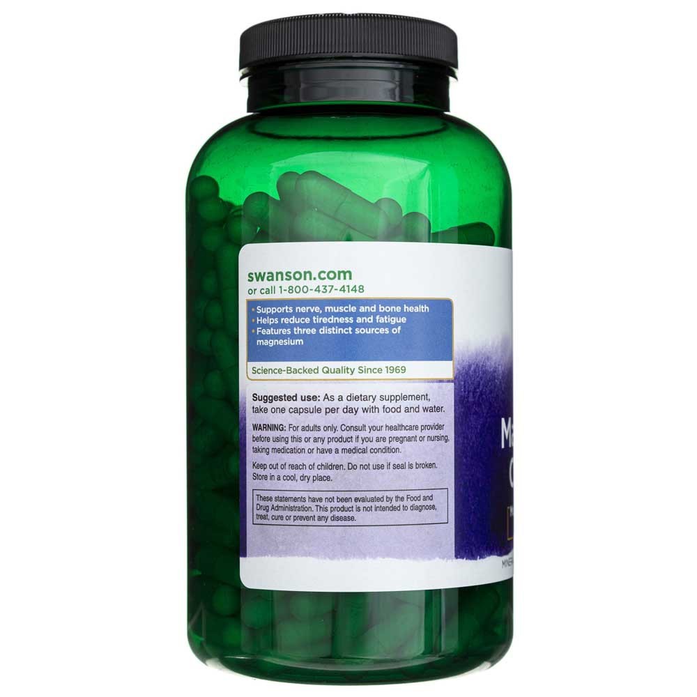 SWANSON trigubo magnio kompleksas 400 mg – 300 kapsulių