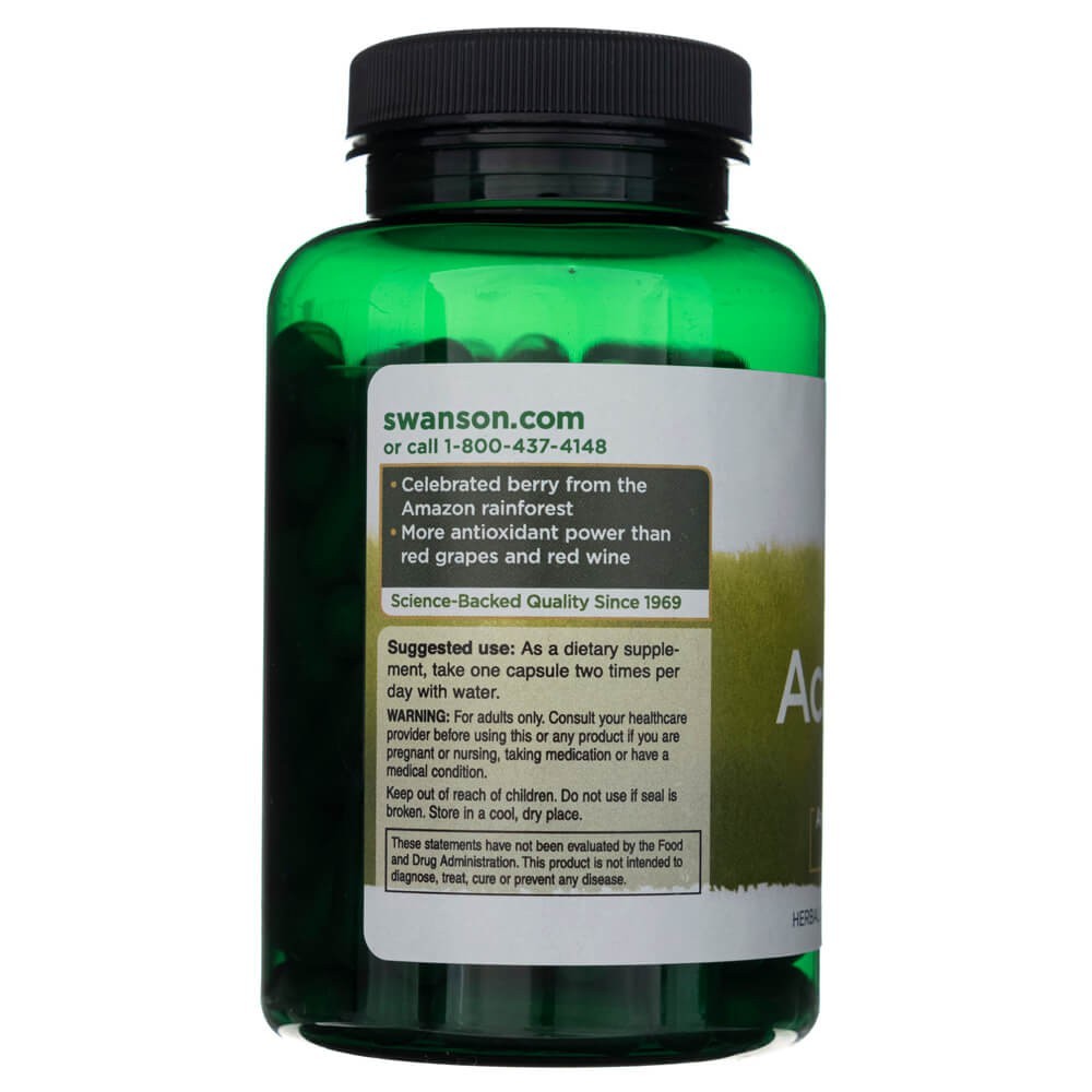 SWANSON acai uogos 500 mg – 120 kapsulių