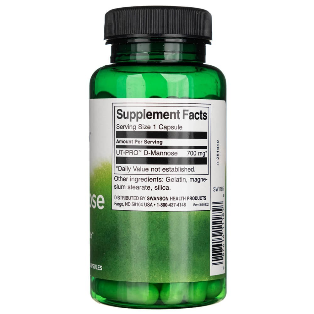 SWANSON D-manozė 700 mg – 60 kapsulių