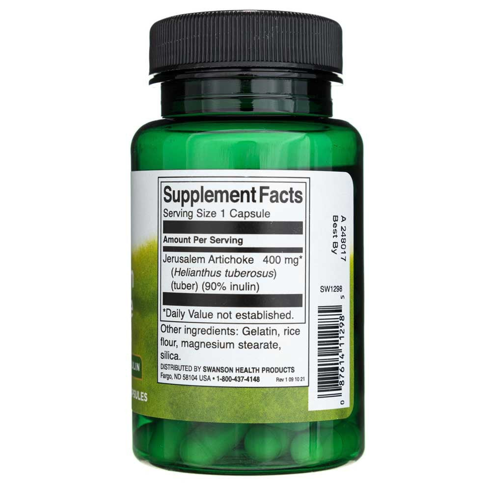SWANSON Prebiotic Jerusalem Artichoke 400 mg – 60 kapsulių
