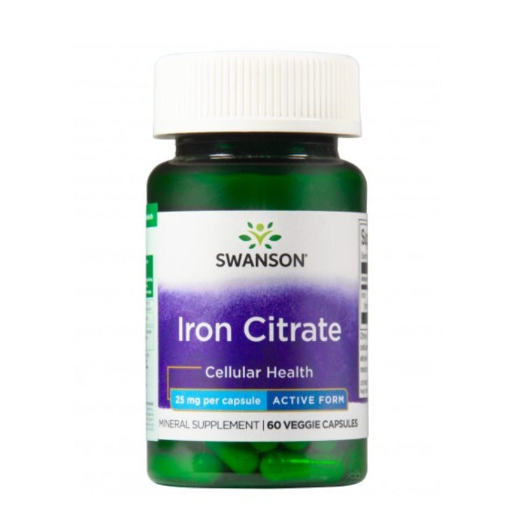 SWANSON geležies citratas 25 mg – 60 kapsulių
