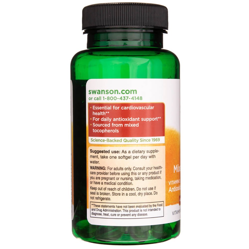 SWANSON vitamino E mišrūs tokoferoliai 400 TV – 100 kapsulių