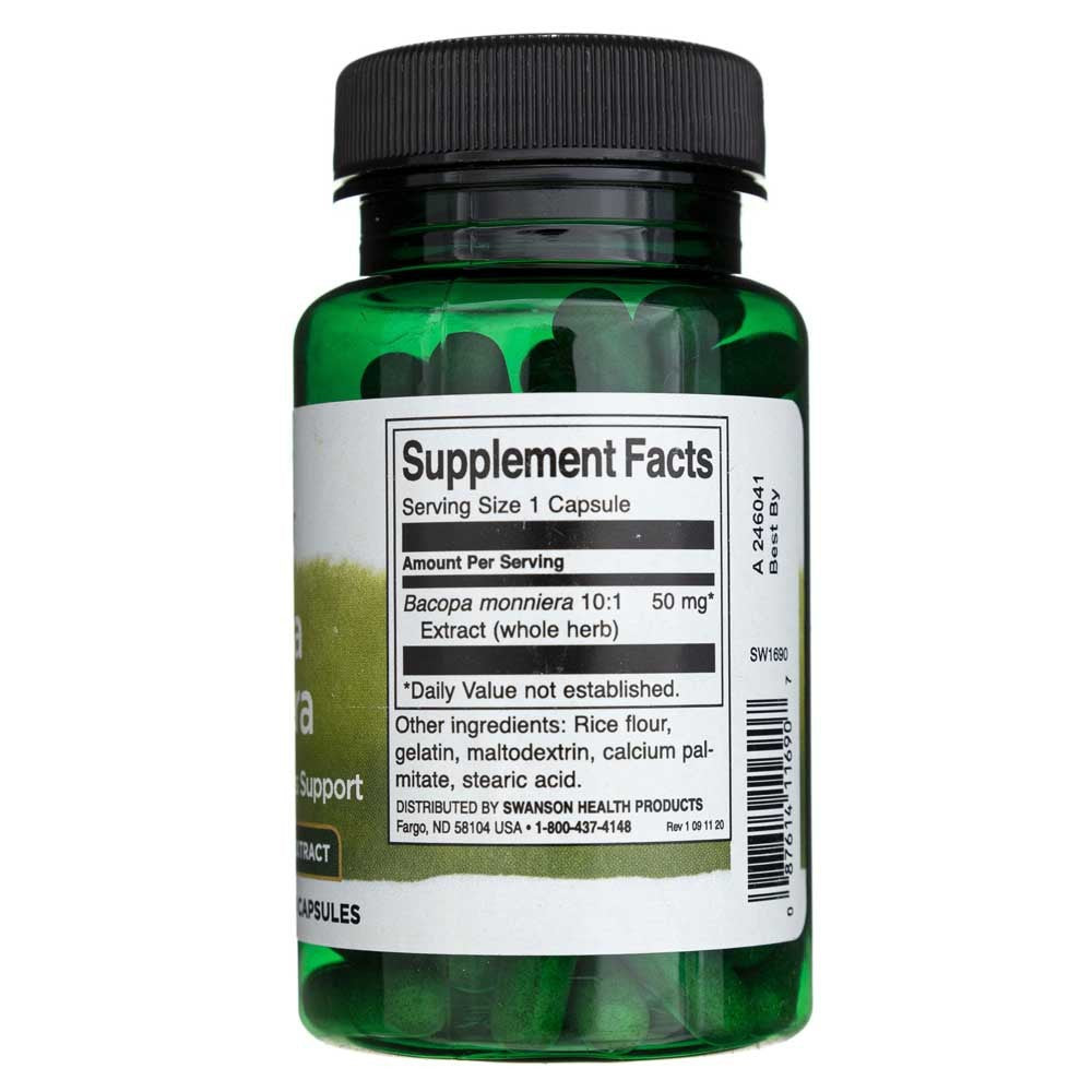 SWANSON Bacopa Monniera 50 mg - 90 kapsulių