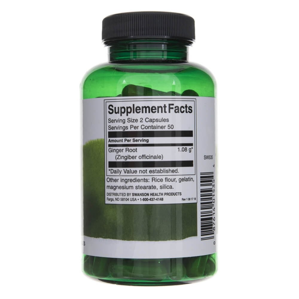SWANSON imbiero šaknies ekstraktas 540 mg – 100 kapsulių