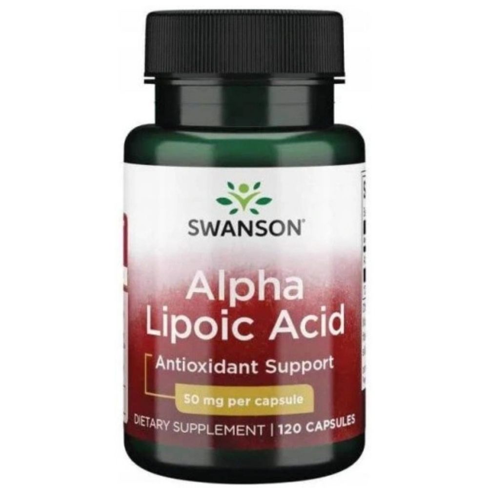 SWANSON ALA, alfa lipoinė rūgštis 50 mg – 120 kapsulių