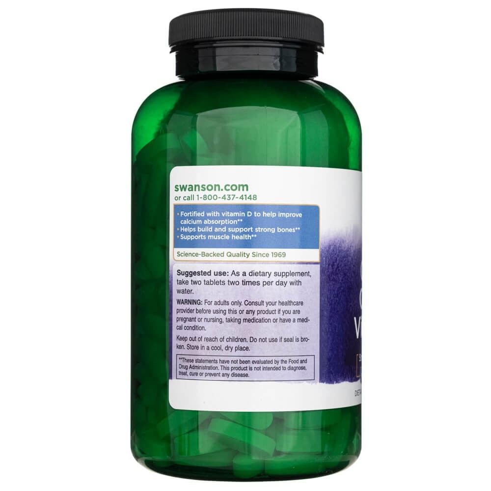 SWANSON kalcio citratas ir vitaminas D3 – 250 tablečių